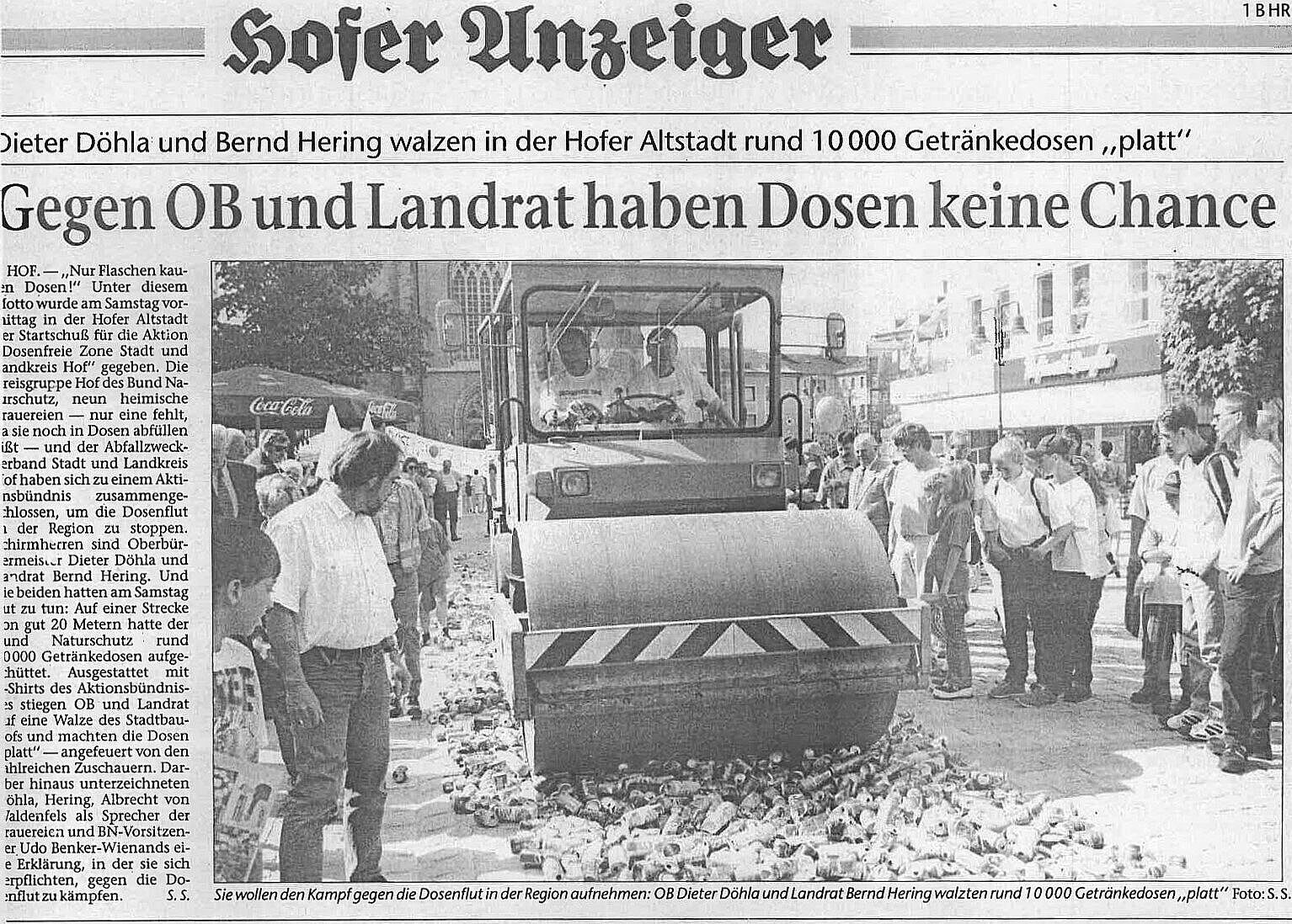 1998: Dosenfreie Zone im Landkreis Hof