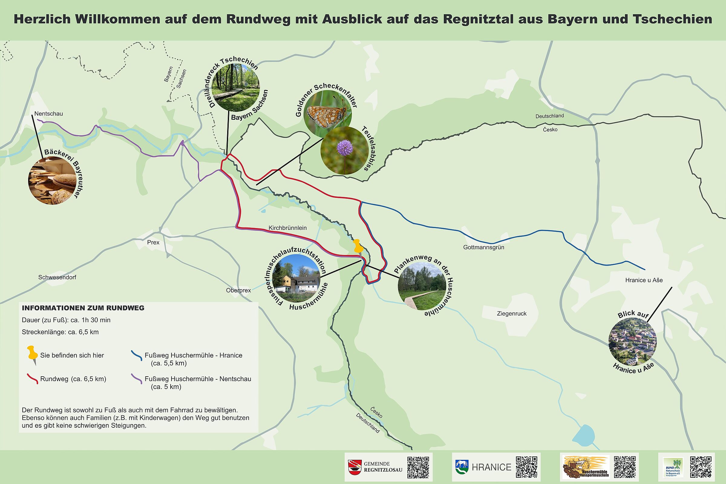 Rundweg mit Ausblick auf das Regnitztal aus Bayern und Tschechien